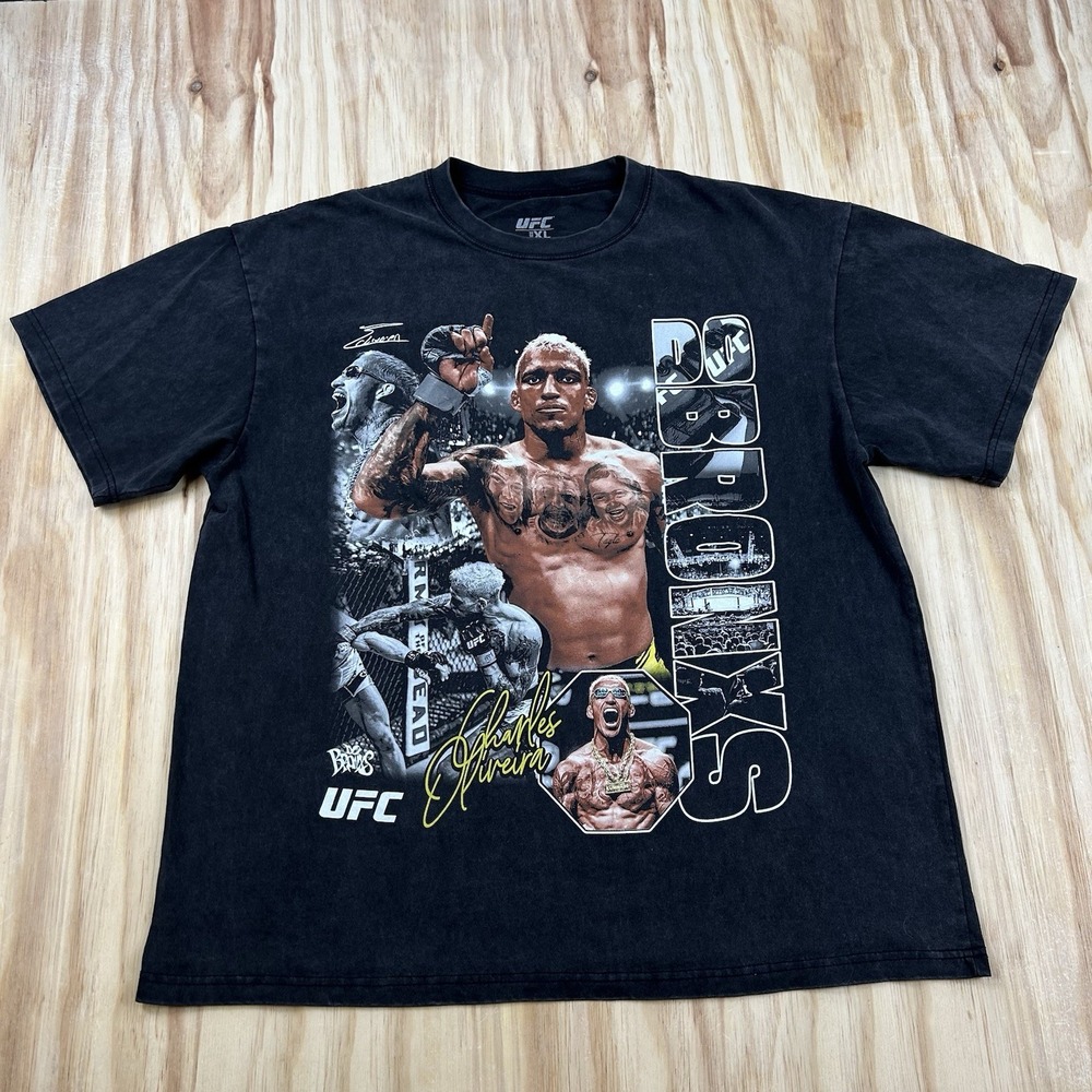 Charles Oliveira UFC Men's XL T Shirt Do Bronx Fighter Graphic Tee MMA Fan